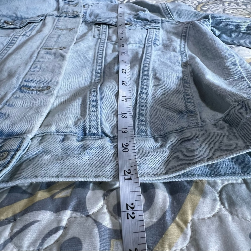 Topshop Moto Distressed double pocket Jean Jacket, size 8 - Picture 5 of 10